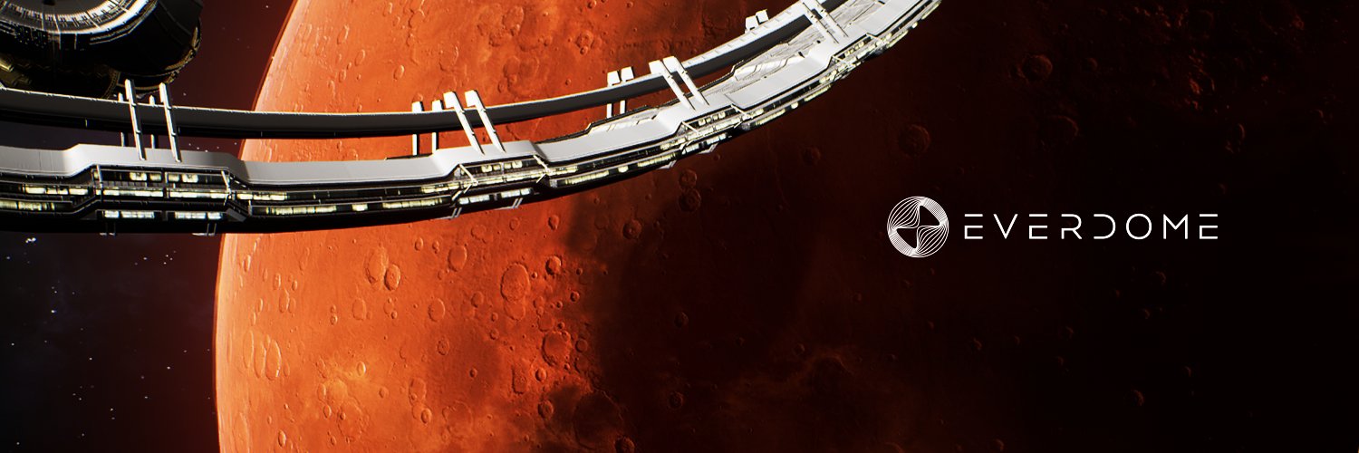エバードームのロゴと火星のイメージ